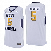 West Virginia Mountaineers 5 Brandon Knapper White College Basketball Jersey Dzhi,baseball caps,new era cap wholesale,wholesale hats